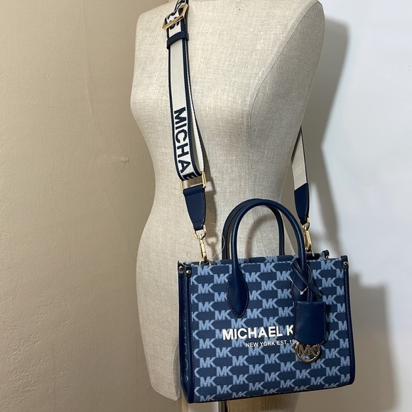 MICHAEL KORS 💙 Small Logo Jacquard Crossbody Bag tote - Picture 9 of 11